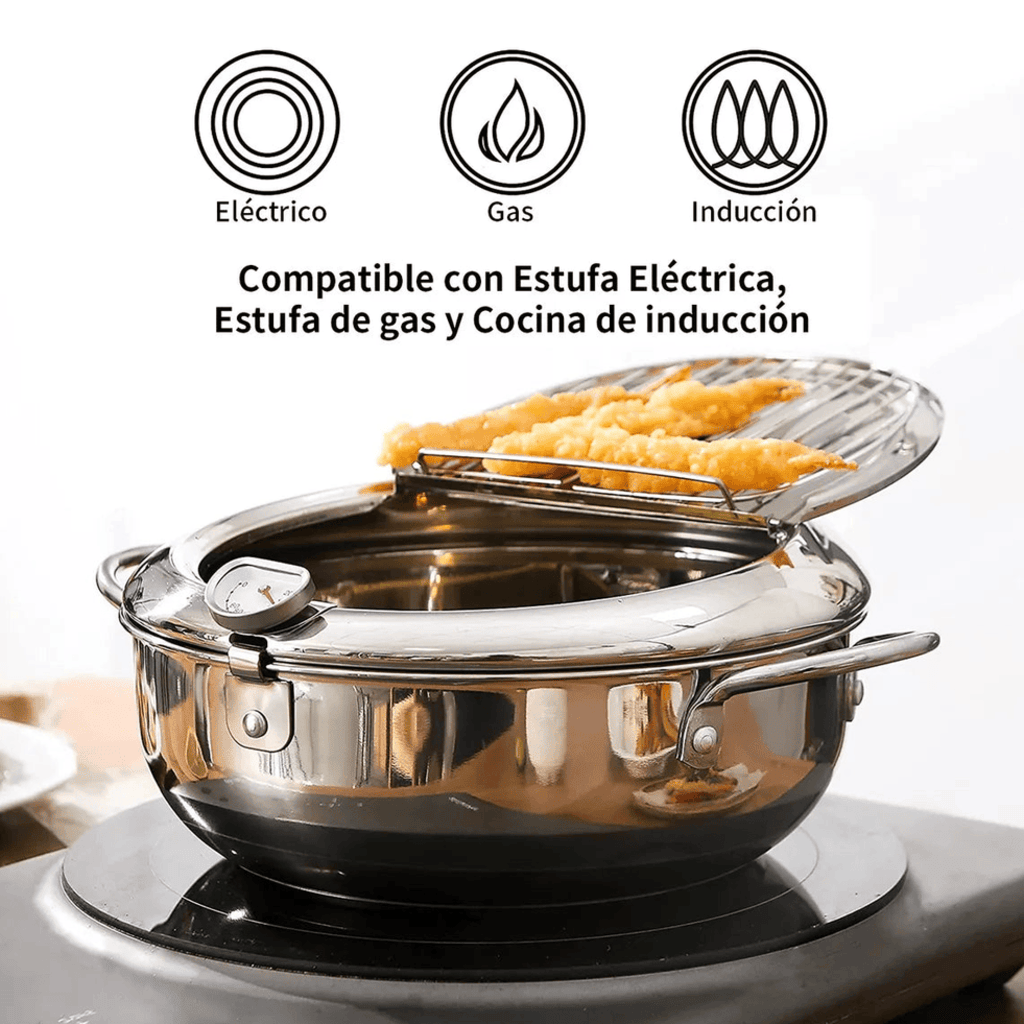 🍤 Olla Freidora Japonesa - 👉 Crujiente por fuera, jugoso por dentro… todo sin ensuciar.