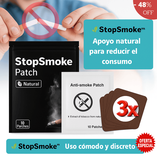 🌿 StopSmoke™ 10 Parches 👉Apoyo natural para controlar el hábito de fumar.