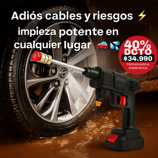 🚿 Hidrolavadora Portátil 98V™ - 👉  Potencia y libertad para lavar sin riesgos