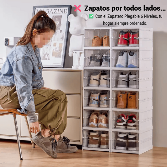👟 Zapatero Plegable 6 Niveles -👉  Despídete del desorden y mantén tu hogar limpio y organizado.