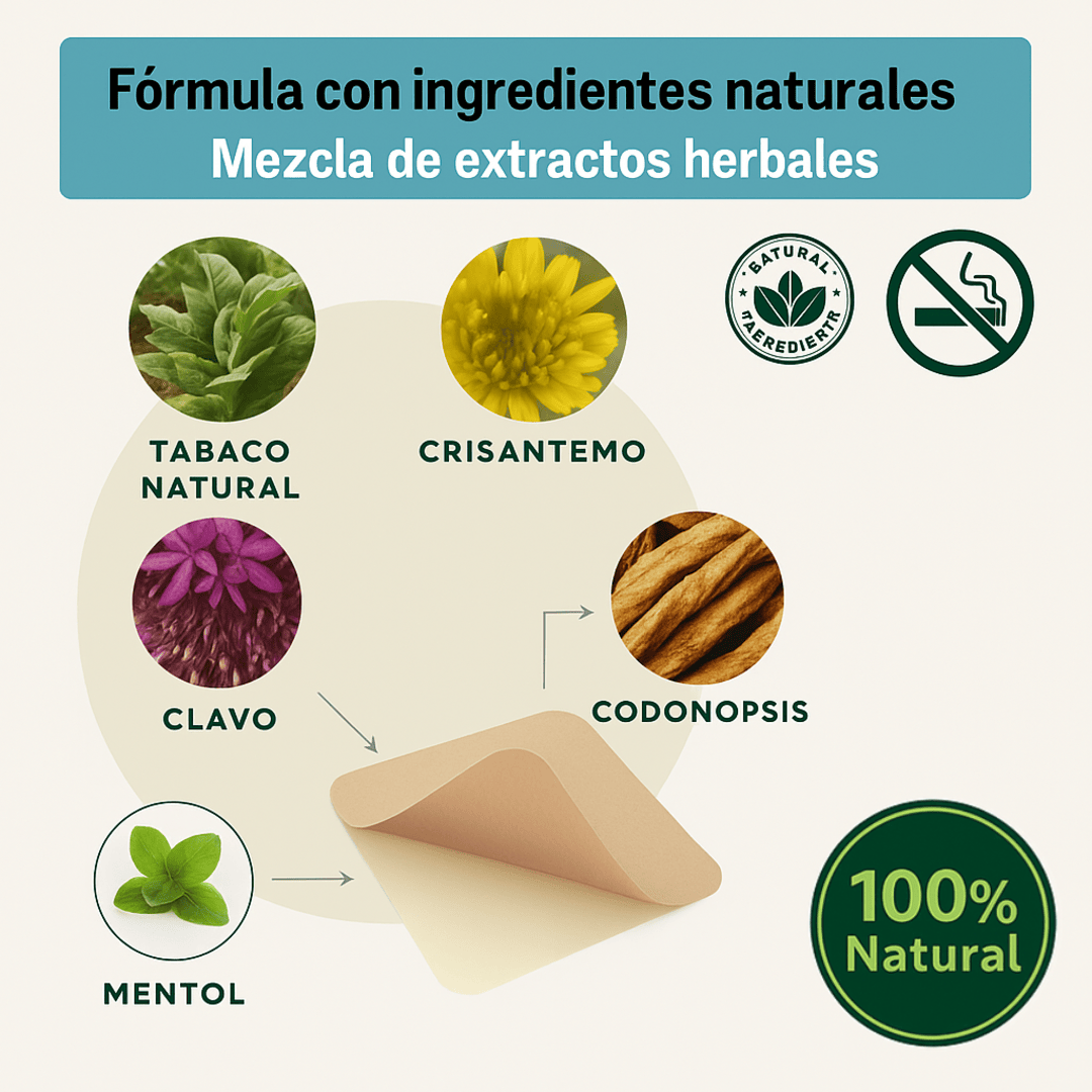 🌿 StopSmoke™ 10 Parches 👉Apoyo natural para controlar el hábito de fumar.