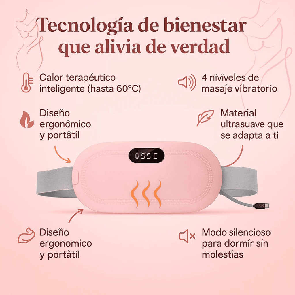 🌸💗 Cinturón Térmico Menstrual 👉 Alivio inmediato para cólicos menstruales