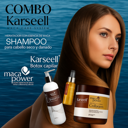 💇‍♀️ COMBO KARSEELL™ – Dr. USA (Shampoo + Bótox Capilar + Aceite de Argán)  ✨ ¡Todo en un solo combo profesional!