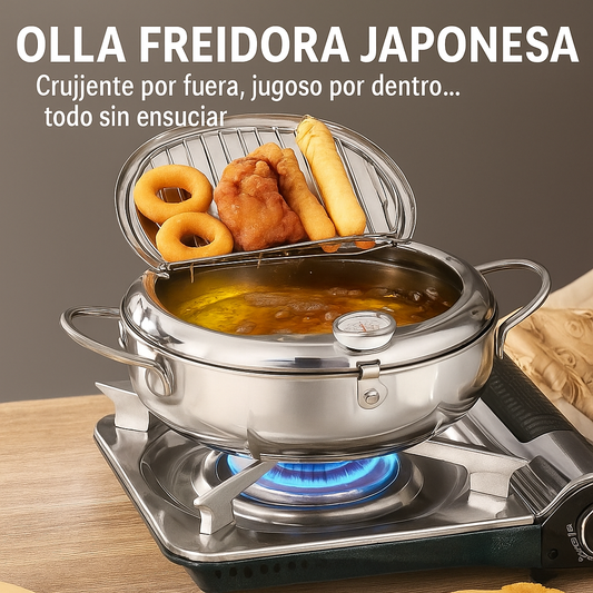 🍤 Olla Freidora Japonesa - 👉 Crujiente por fuera, jugoso por dentro… todo sin ensuciar.